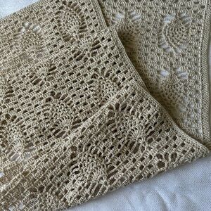 Elegant Crochet Table Runner in Cream New Handmade 50x12 100% cotton